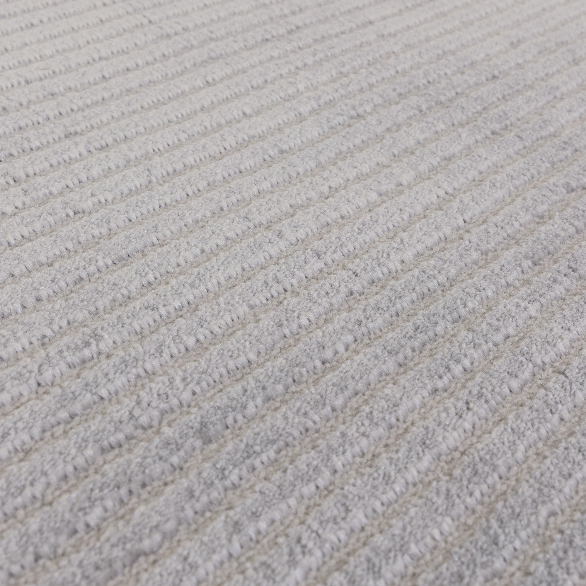 Kuza Plain Stripe Modern Rugs In Silver Grey